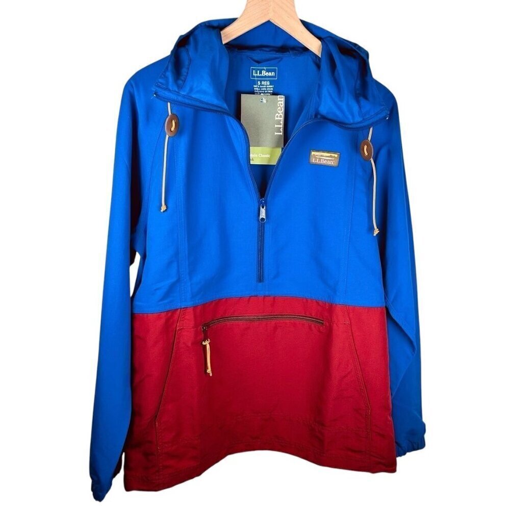 L.L. Bean Mountain Classic Anorak Jacket Size Small Men Colorblock Outdoors Hiki